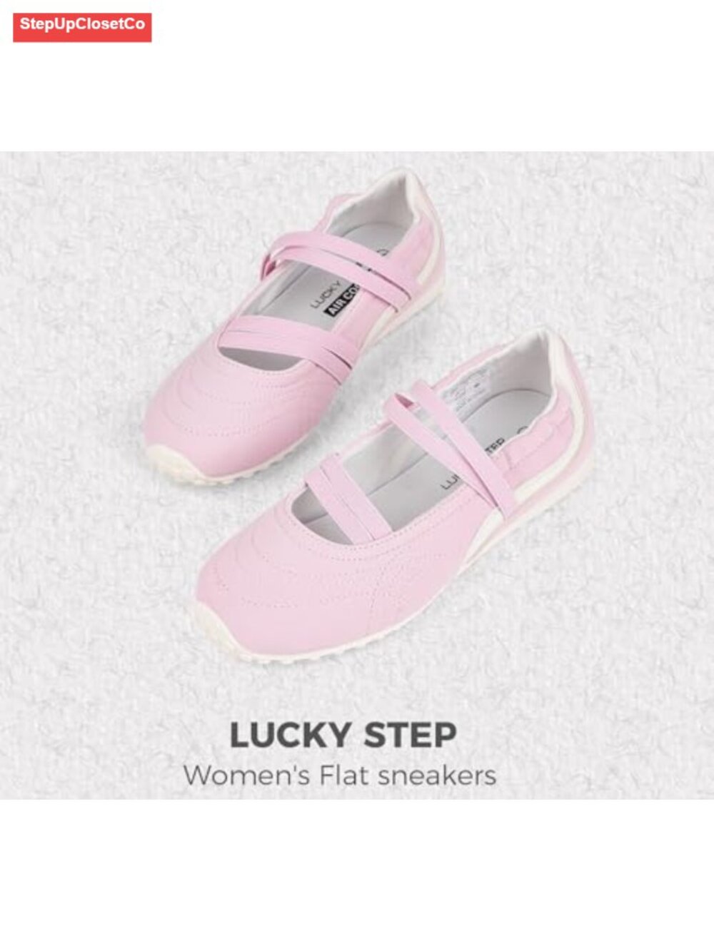 Mary Jane Sneakers Slip On Flats Ballet with Elastic Strap Closed Toe - Picture 3 of 6
